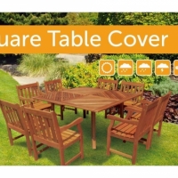 Husa de protectie pentru masa de gradina, negru, 126 x 126 x 74 cm, MyGarden, 3268